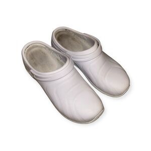 White Slip-On Clogs